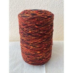 Fancy Soft Cone Spool Yarn Orange Mix Slub Thread Needlework Glitter 620g  #471